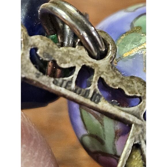 Vintage Danforth 1992 925 Sterling Silver Charms, Glass & Ceramic Moms Bracelet - Picture 10 of 10